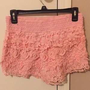 No Boundaries Pink Lace Shorts